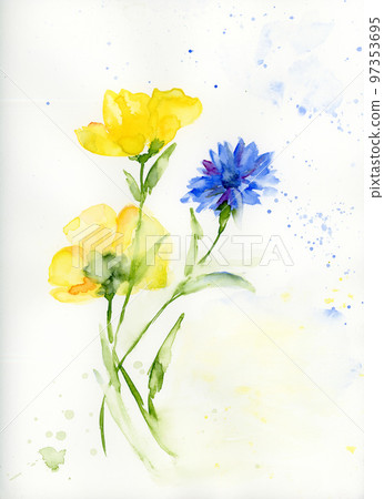 poppies and cornflowers, painting  97353695