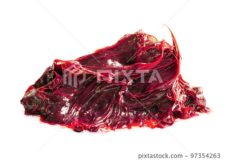 Grease isolated on white background with clipping path, red excellent water resistance synthetic lithium complex. 97354263