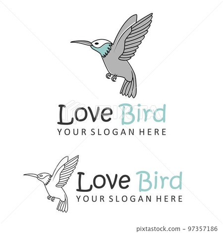 Simple and unique flying bird in line art image graphic icon logo design abstract concept vector stock. Can be used as a symbol related to animal. Simple and unique flying bird in line art image graphic icon logo design abstract concept vector stock. Can be used as a symbol related to animal. 97357186
