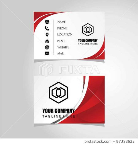 Business card in red and gray colors that look attractive image graphic icon logo design abstract concept vector stock. Can be used as a symbol associated with an identity or promotion 97358622