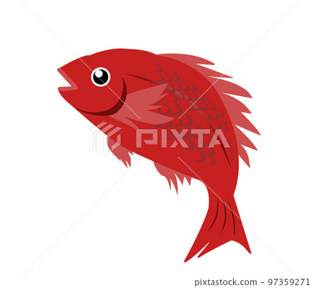 Illustration of a jumping red sea bream 97359271