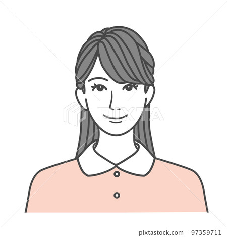 Feminine woman's upper body illustration material pink Feminine woman's upper body illustration material pink 97359711