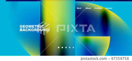 Minimal geometric abstract background. Circle and line design. Trendy techno business template for wallpaper, banner, background or landing 97359758