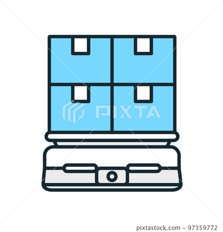 Illustration material of an automatic guided vehicle that carries cardboard. Illustration material of an automatic guided vehicle that carries cardboard. 97359772
