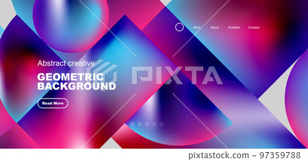 Shiny circles and round elements geometric background. Vector illustration for wallpaper, banner, background, leaflet, catalog, cover, flyer 97359788