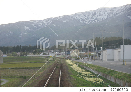 Yamagata Railway Mountains and Narcissus 97360730