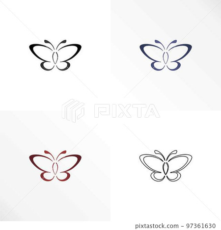 Simple and unique butterfly in line art shape image graphic icon logo design abstract concept vector stock. Can be used as symbol related to animal 97361630