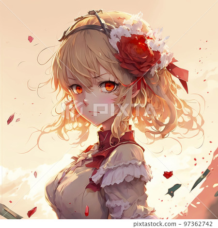 身著鮮豔服飾的金發少女「AI 生成影像」 97362742