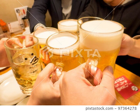 drinking party with a large number of people 97364278