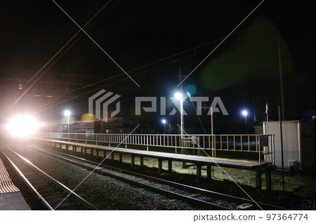 Senzan Line Tateyama Station Night Platform 97364774