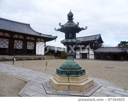 Horyu-ji Temple Saiin Garan Lantern (Horyuji Sannai, Ikaruga-cho, Ikoma-gun, Nara Prefecture) November 2022 97364805