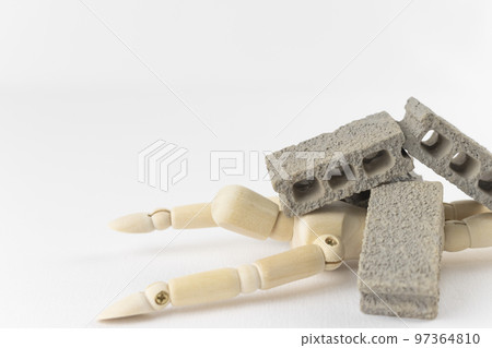 Concrete blocks for drawing figures and toys. image of burden 97364810