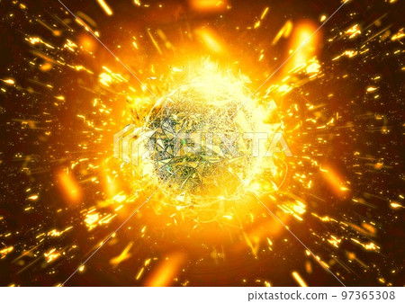 爆炸太陽的 3d 插圖 97365308