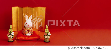 New Year material. Zodiac rabbit. New Year's greeting rabbit New Year material. Zodiac rabbit. New Year's greeting rabbit 97367329
