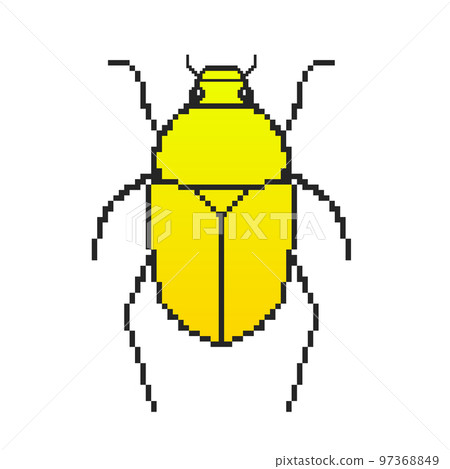 金龜子的像素藝術（黃色） 97368849