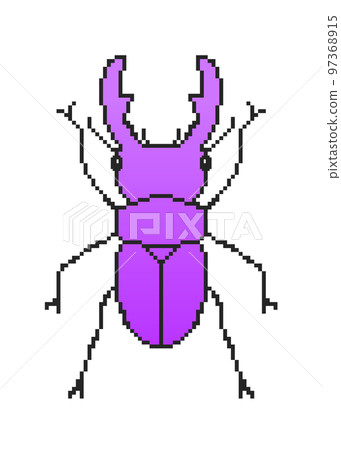 Dot picture stag beetle (purple) Dot picture stag beetle (purple) 97368915