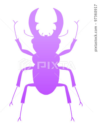 Stag beetle silhouette (purple) 97368917