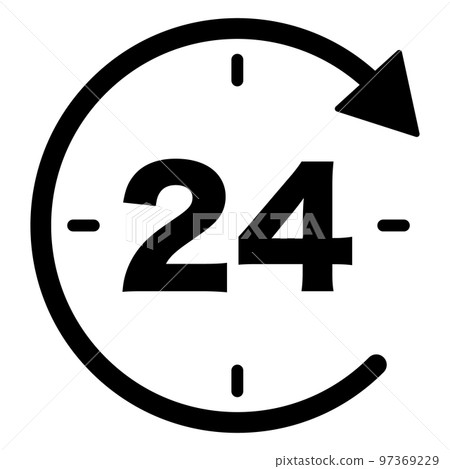 This is an illustration of the 24 hour icon. 97369229