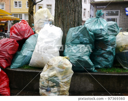 lot of filled bin liner street lot of filled bin liner street 97369360