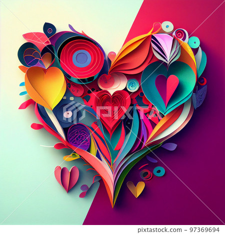 紙工藝心AI圖像 紙工藝心AI圖像 97369694