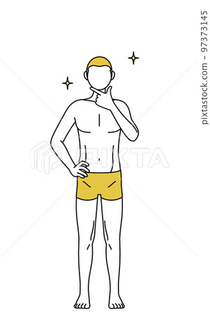 一個穿著內衣自信地擺姿勢的男人，脫毛的形象和男人的審美 97373145