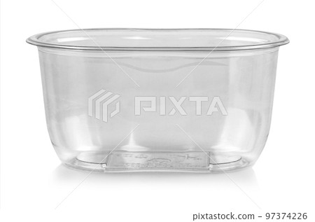 empty plastic jar isolated on a white background 97374226