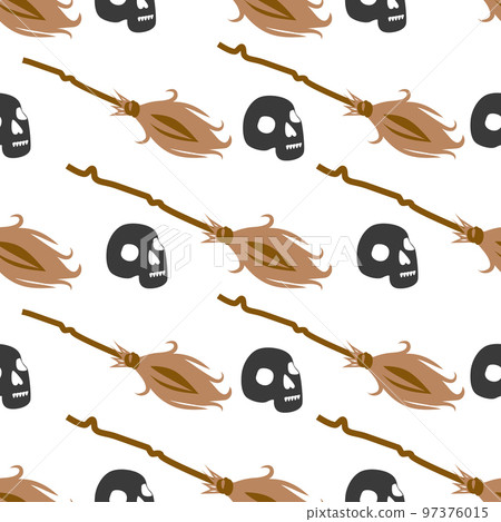 Witches school of magical objects seamless pattern in flat style 97376015