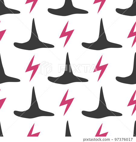 Witches school of magical objects seamless pattern in flat style Witches school of magical objects seamless pattern in flat style 97376017