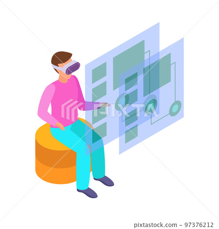 VR Schematics Isometric Composition 97376212