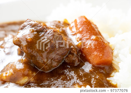 A close-up of curry rice (beef curry rice). 97377076