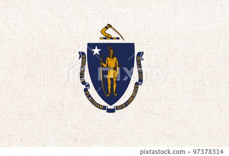 Flag of American state Massachusetts. Symbol of Massachusetts. American state Flag of American state Massachusetts. Symbol of Massachusetts. American state 97378314