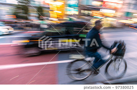 Tokyo Cityscape in Japan Dangerous Bicycle Driving/Hello, where are you running? = In front of Shibuya Station Tokyo Cityscape in Japan Dangerous Bicycle Driving/Hello, where are you running? = In front of Shibuya Station 97380025