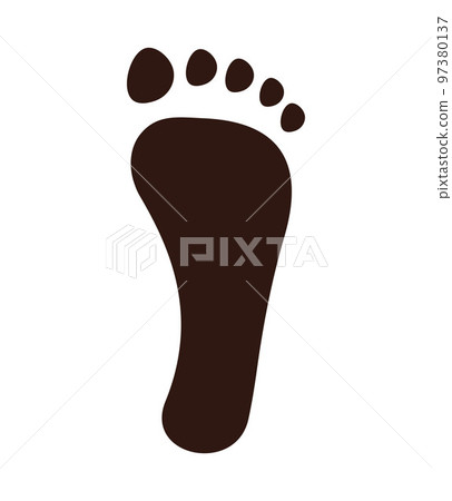 Black imprint of human foot with flat feet Black imprint of human foot with flat feet 97380137