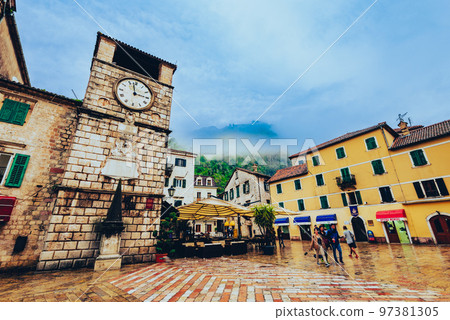 Montenegro Kotor Clock Tower and Orzha Square *partially soft focus Montenegro Kotor Clock Tower and Orzha Square *partially soft focus 97381305