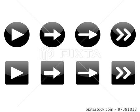 Three-dimensional circular arrow button black gradation Three-dimensional circular arrow button black gradation 97381818