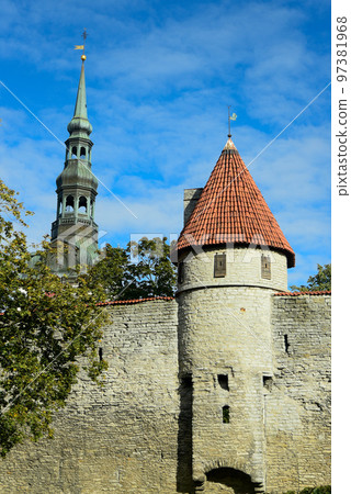 Landscape of the fortress in Tallinn, the capital of Estonia 97381968