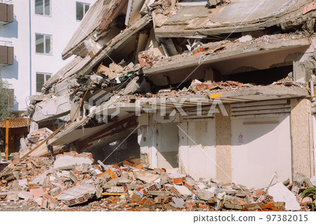 House destruction, demolition of old building 97382015