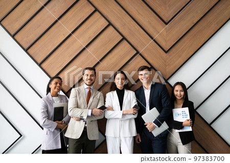 smiling young and old multiracial workers staff group pose together as human resource smiling young and old multiracial workers staff group pose together as human resource 97383700