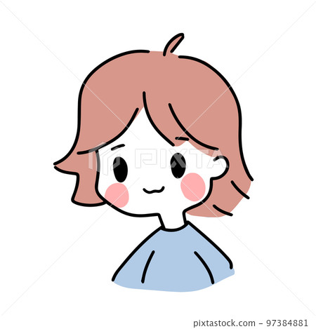 Cute colorful trendy hand drawn portrait of boy with long hair Cute colorful trendy hand drawn portrait of boy with long hair 97384881