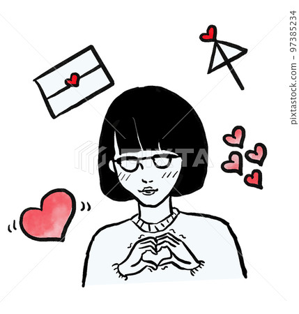 害羞女孩的情人節。 害羞女孩的情人節。 97385234