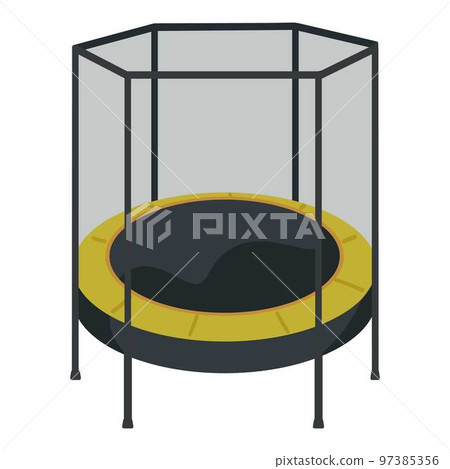 Rubber trampoline icon cartoon vector. Elastic fitness. Jump design 97385356