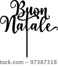 Cake topper Merry Christmas in italian language 97387318