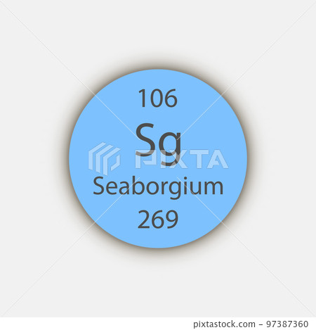 Seaborgium symbol. Chemical element of the periodic table. Vector illustration. 97387360