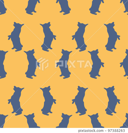 Pembroke welsh corgi puppy. Seamless pattern. Pet. Pembroke welsh corgi puppy. Seamless pattern. Pet. 97388263