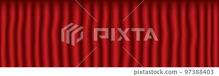Red theater curtain, panoramic background template - Vector Red theater curtain, panoramic background template - Vector 97388403