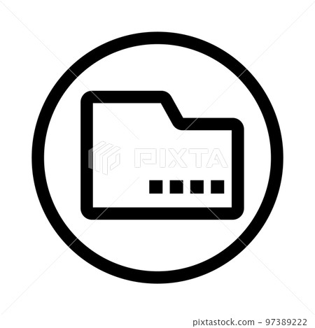 簡單的圓形文件夾圖標。向量。 97389222