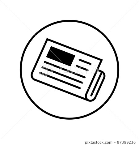 Newspaper icon circle 97389236