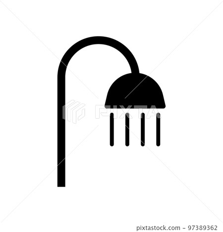 Shower head silhouette icon. shower booth. vector. 97389362