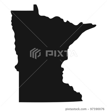 Simplified black silhouette of Minnesota state border 97390076