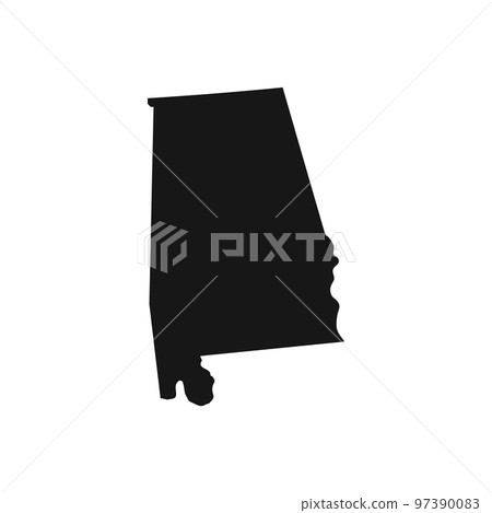 Simplified black silhouette of Alabama state border Simplified black silhouette of Alabama state border 97390083